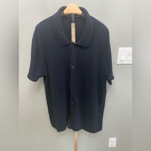 Alfani‎ Men's Dark Short Sleeve Button Down Shirt